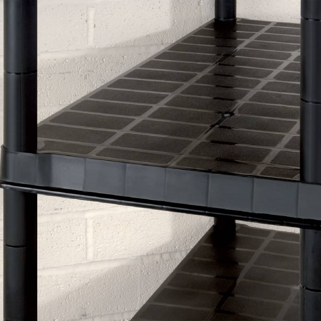 vidaXL Opbergrek 5-laags 274,5x45,7x185 cm kunststof zwart
