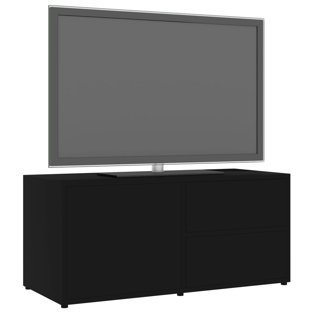 vidaXL Tv-meubel 80x34x36 cm bewerkt hout zwart