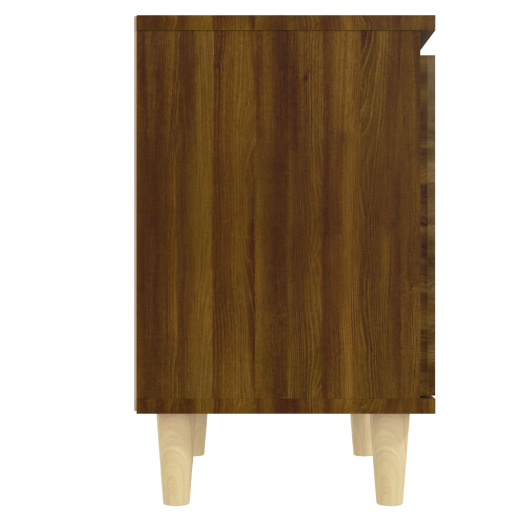 vidaXL Nachtkastje met houten poten 40x30x50 cm bruineikenkleurig