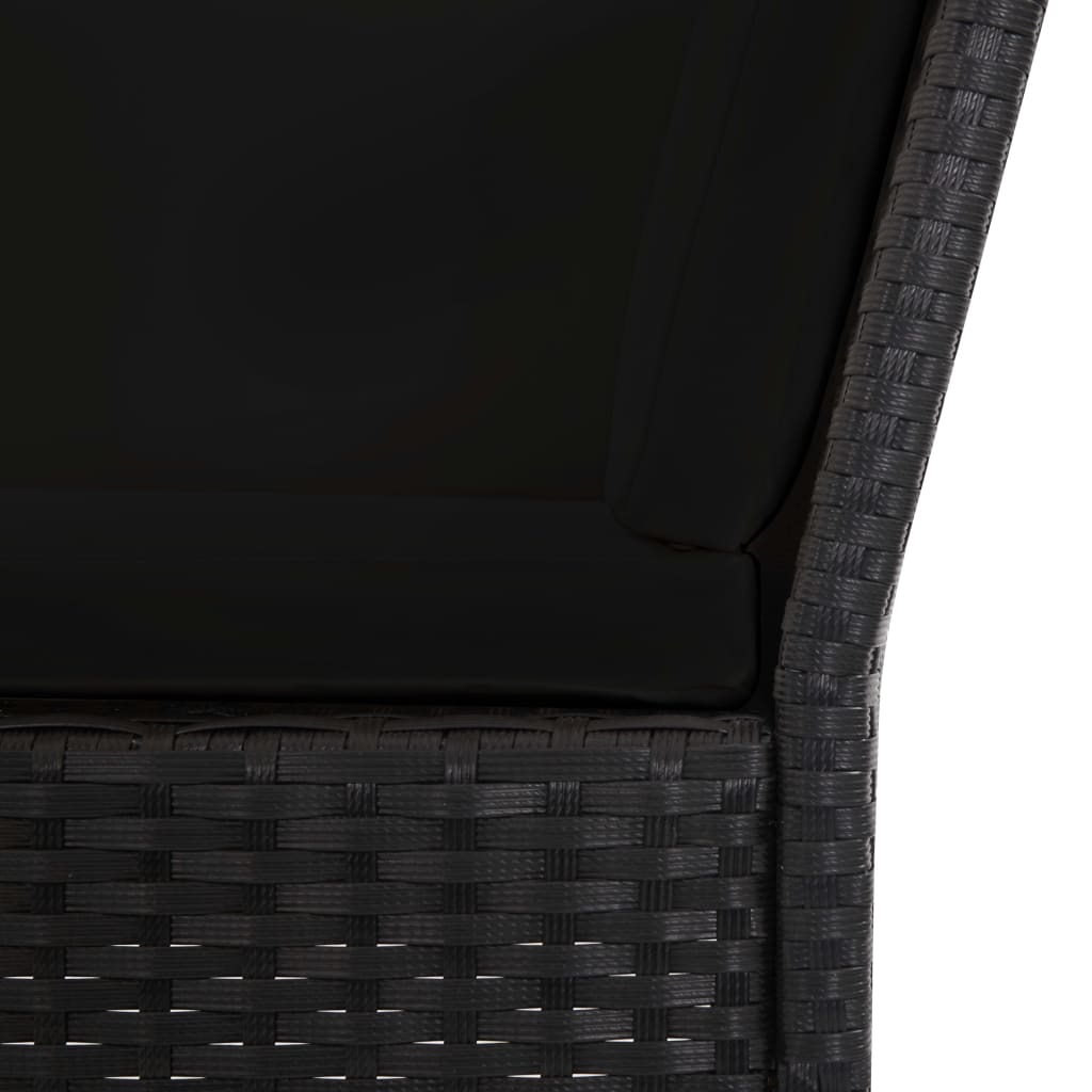 vidaXL 6-delige Loungeset met kussens poly rattan zwart