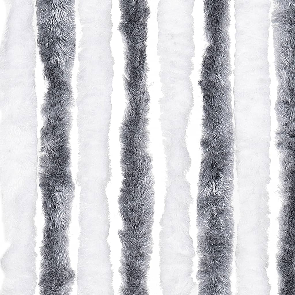 vidaXL Vliegengordijn 100x200 cm chenille grijs en wit