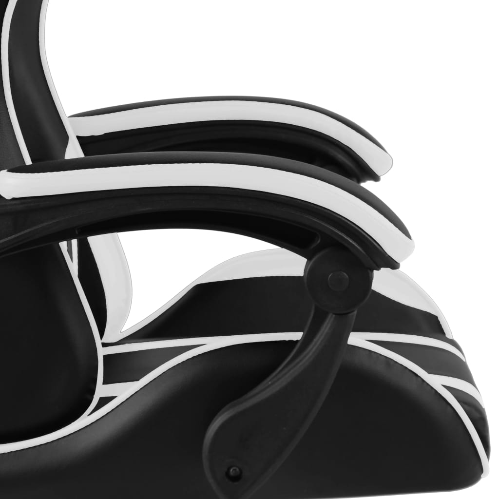 vidaXL Racestoel kunstleer zwart en wit