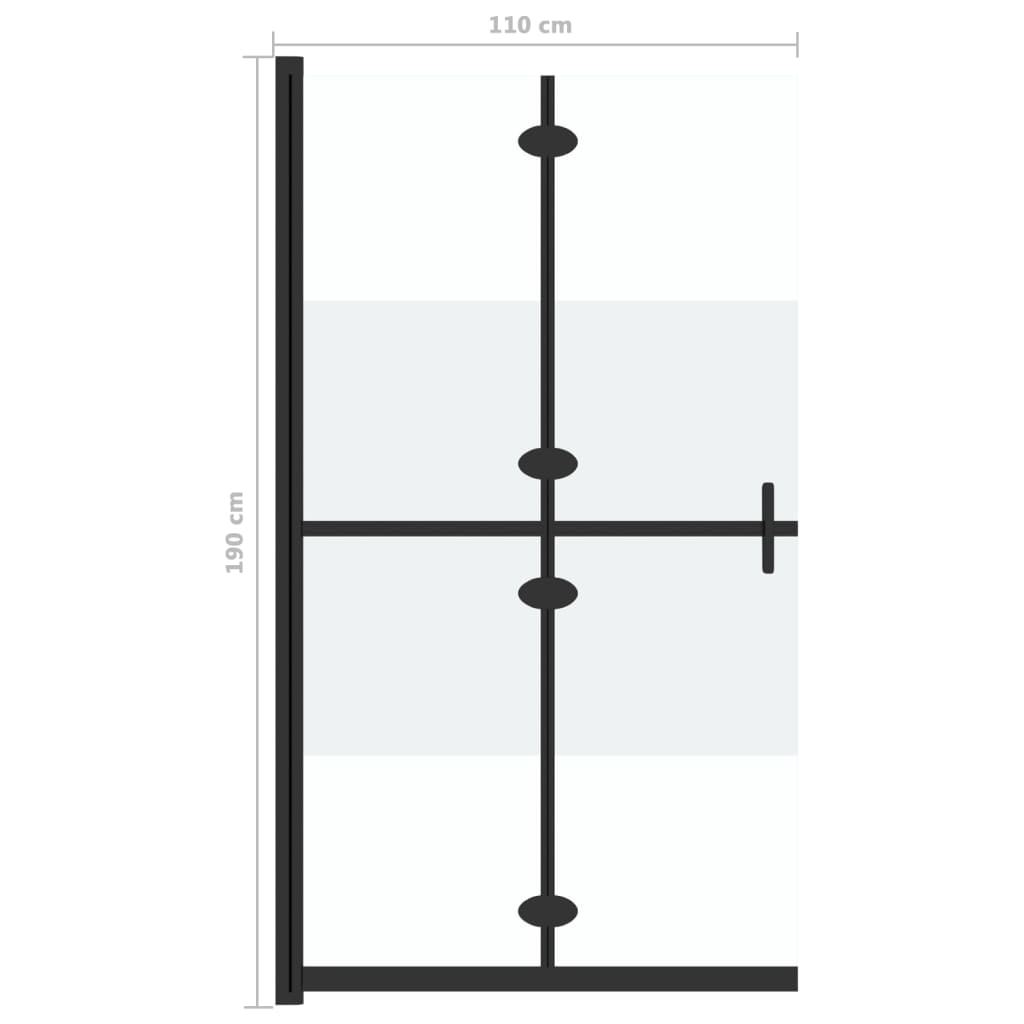 vidaXL Inloopdouchewand inklapbaar 110x190 cm ESG-glas halfmat