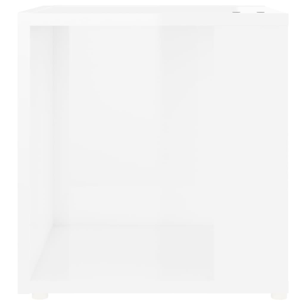 vidaXL Bijzettafel 33x33x34,5 cm spaanplaat hoogglans wit