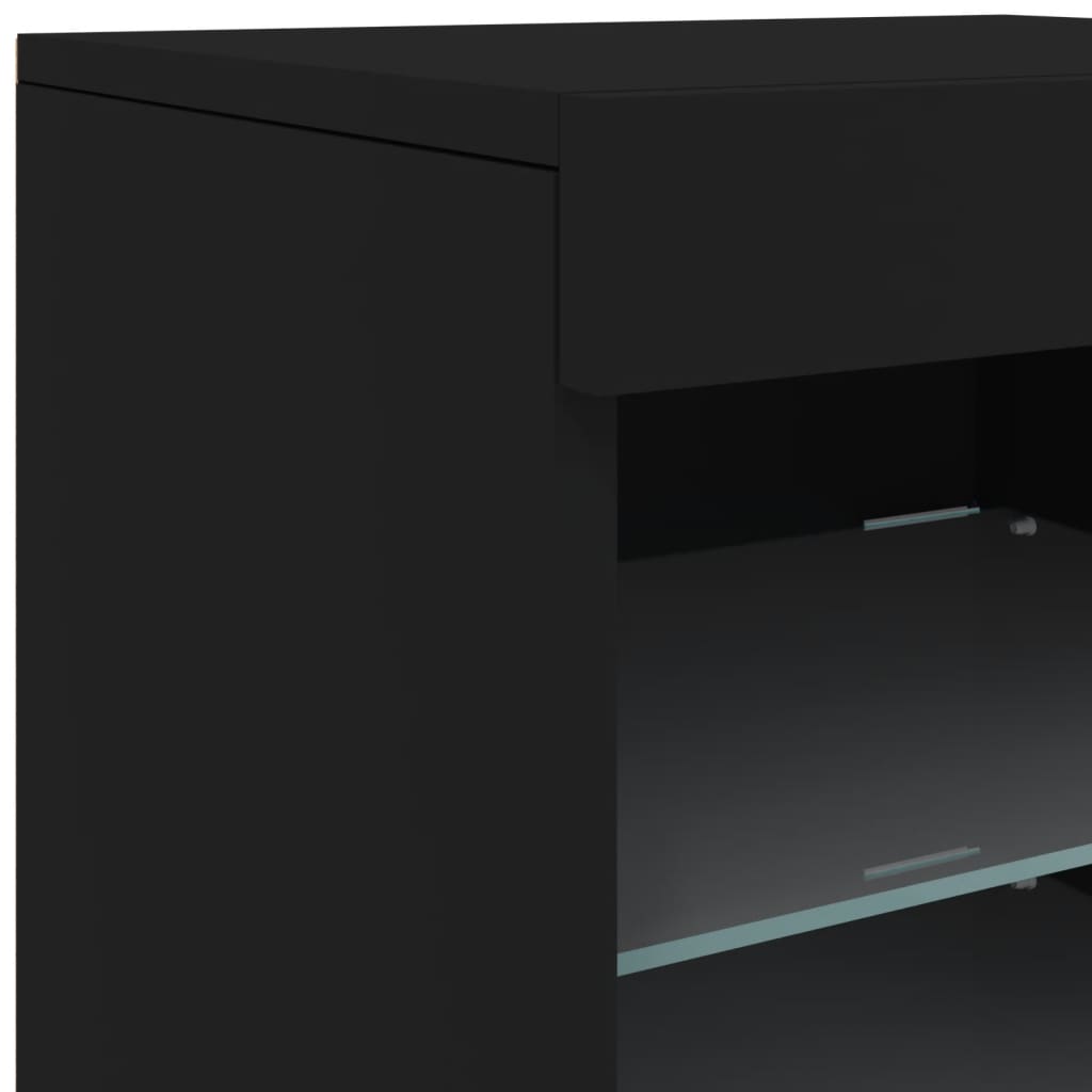 vidaXL Dressoir met LED-verlichting 41x37x67 cm zwart