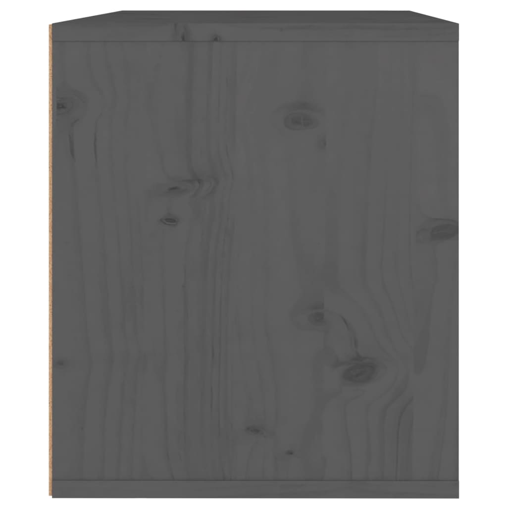 vidaXL Wandkast 45x30x35 cm massief grenenhout grijs