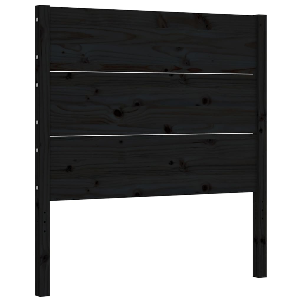 vidaXL Bedframe met hoofdbord massief hout zwart 2FT6 Small Single