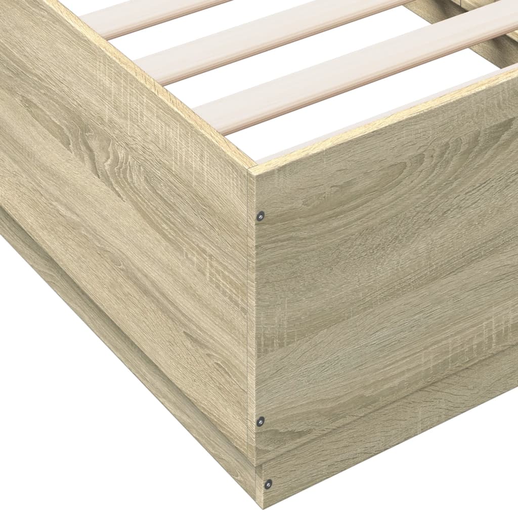 vidaXL Bedframe bewerkt hout sonoma eikenkleurig 90x190 cm