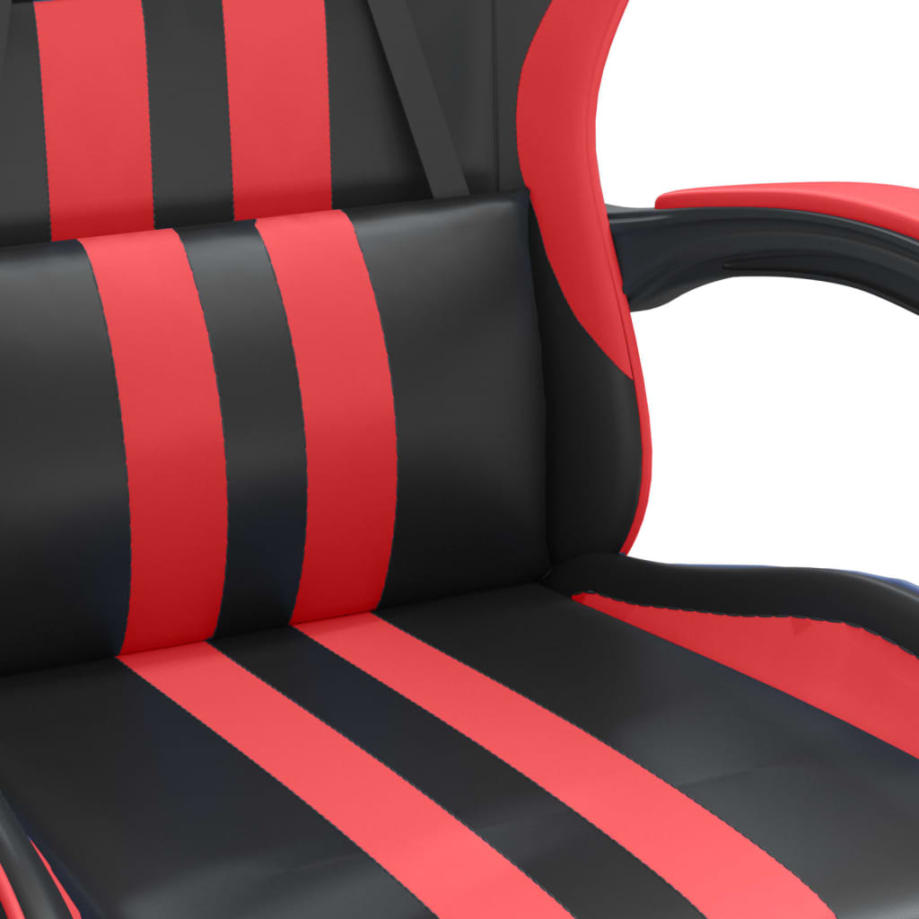 vidaXL Gamestoel draaibaar kunstleer zwart en rood