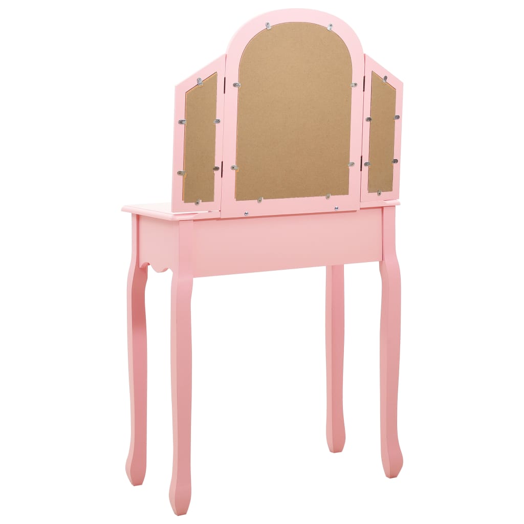 Cabinebed voor kinderen 90x200 cm - in de vorm van een huis - in grenenhout en MDF - Roze