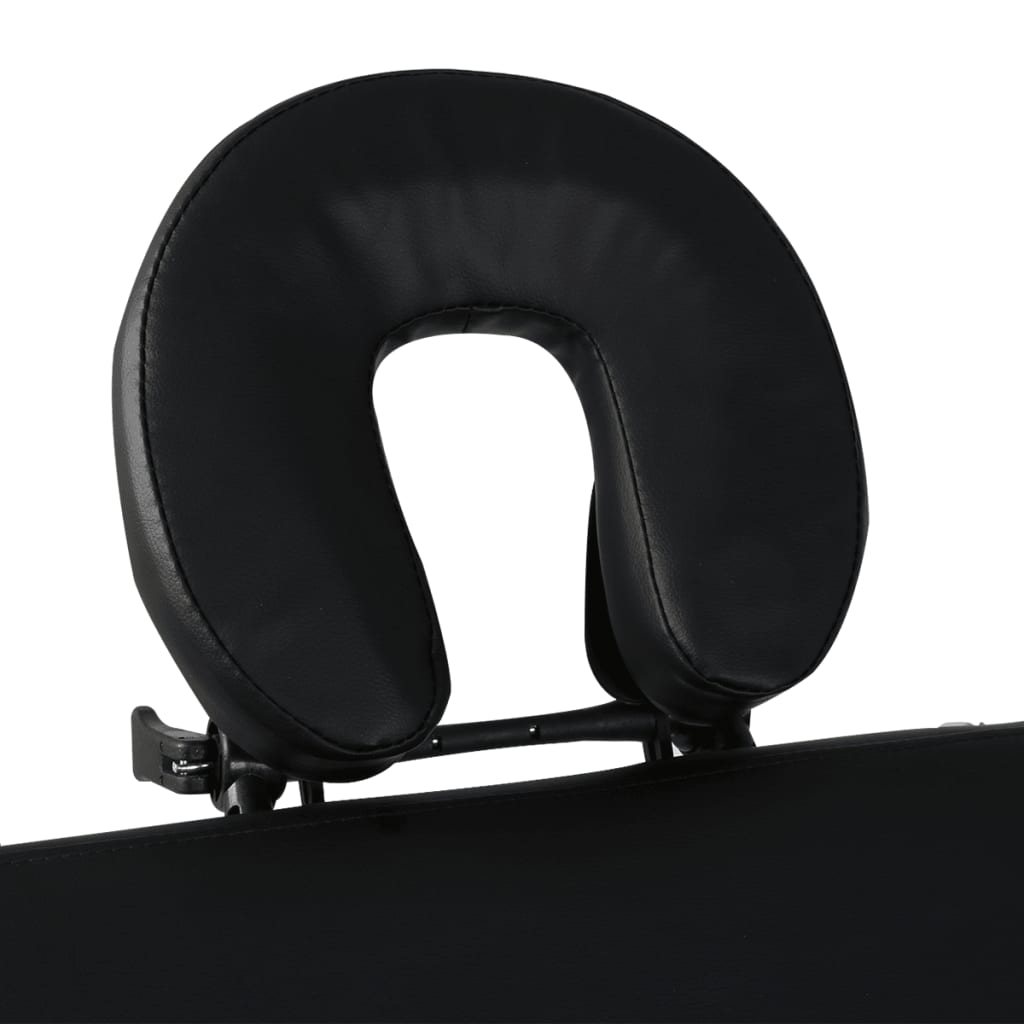 vidaXL Inklapbare massagetafel 4 zones met houten frame (zwart)