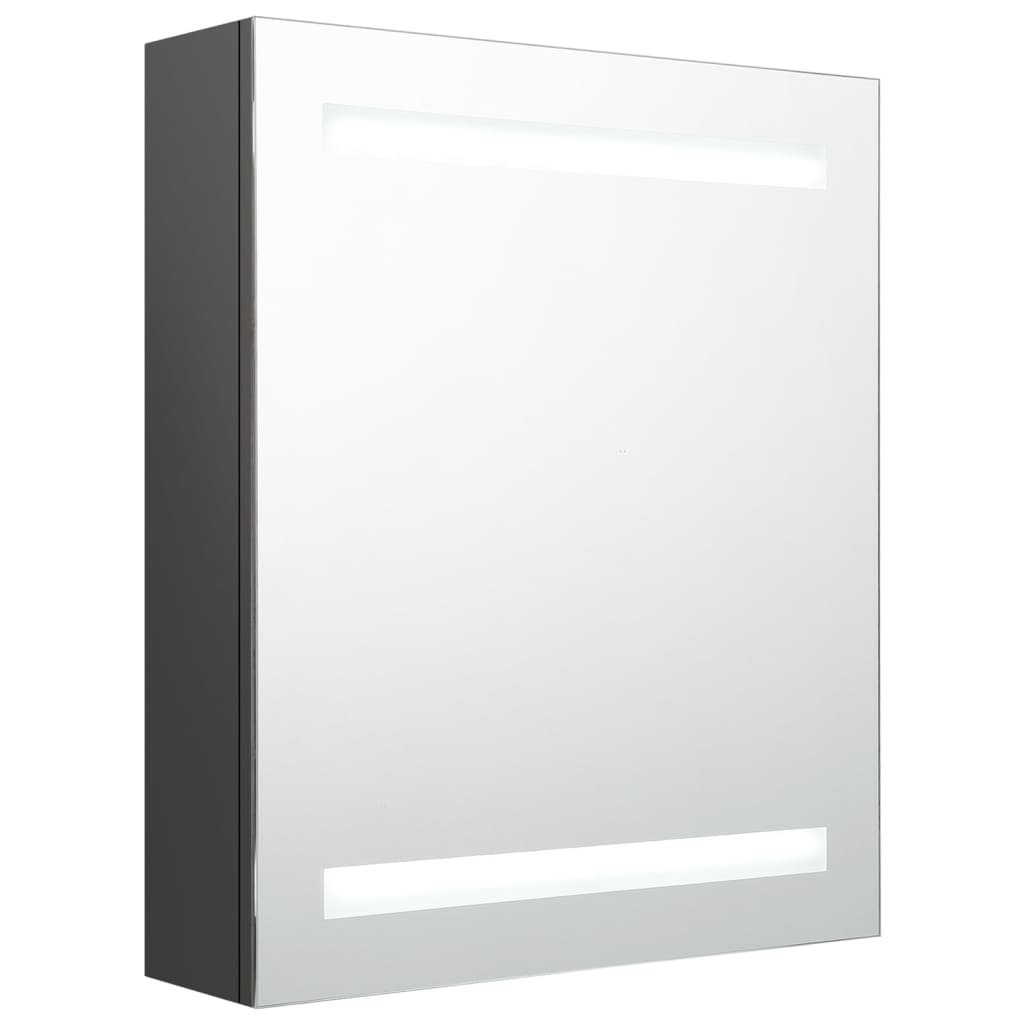 vidaXL Badkamerkast met spiegel en LED 50x14x60 cm grijs