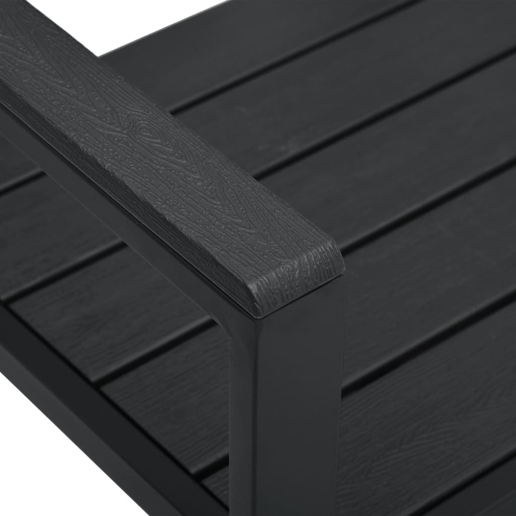 vidaXL Tuinbank hout-look 120 cm HDPE zwart
