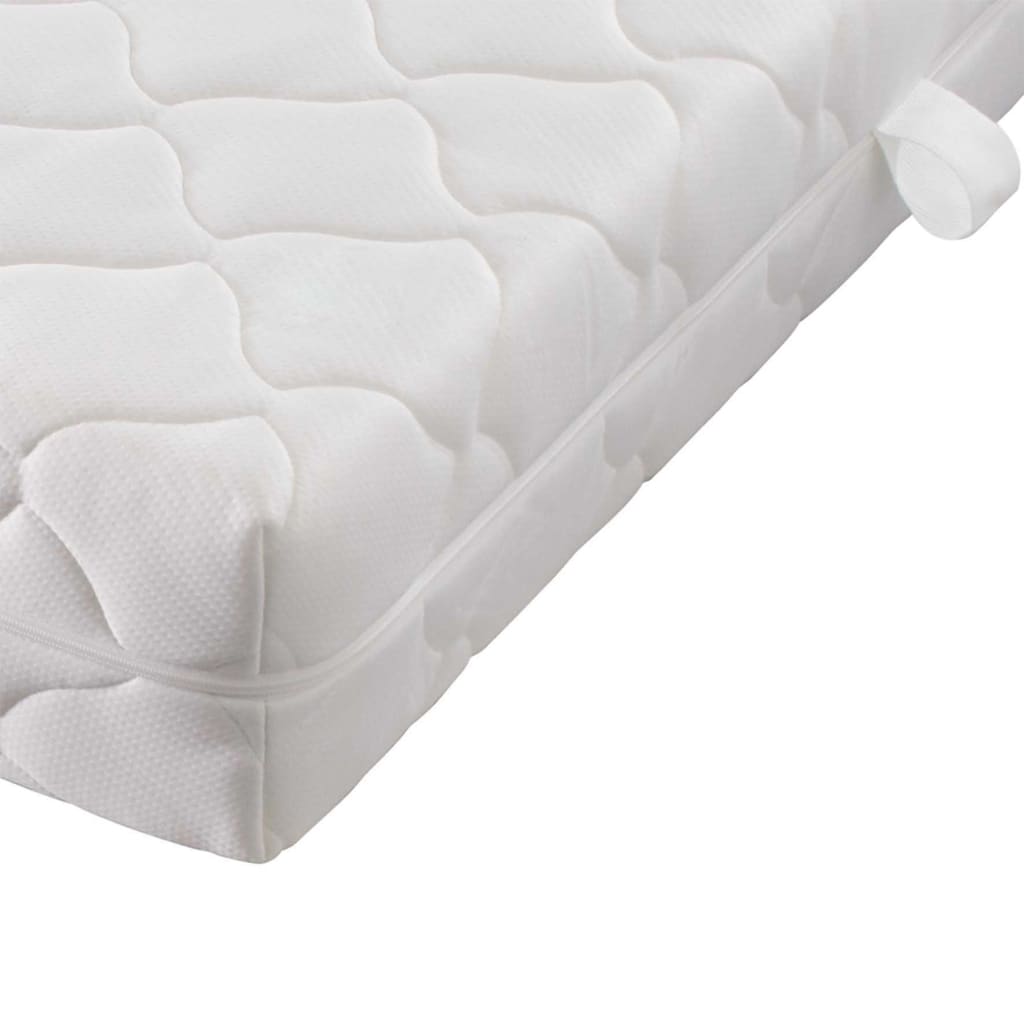 vidaXL Bed met matras stof lichtgrijs 90x200 cm