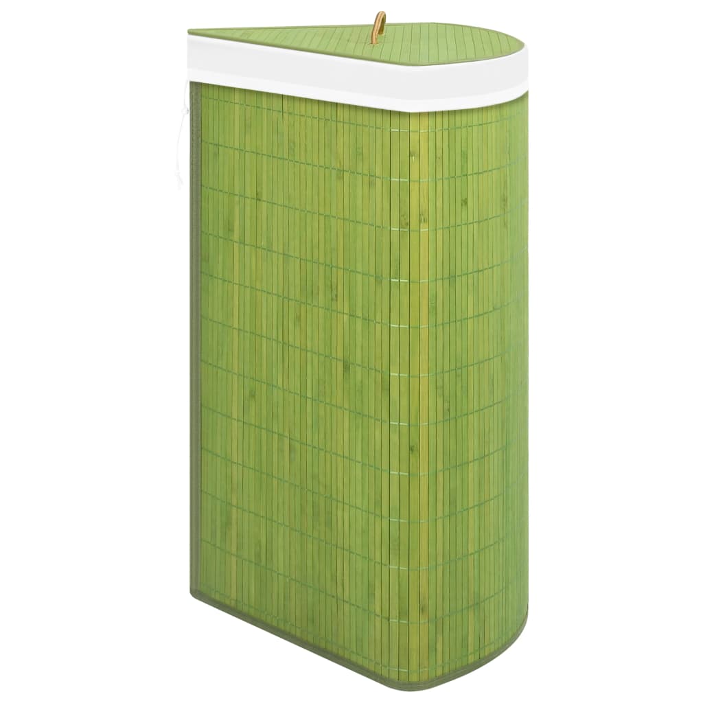vidaXL Hoekwasmand 60 L bamboe groen