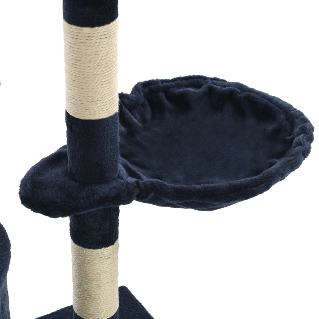 vidaXL Kattenkrabpaal met sisal krabpalen 138 cm donkerblauw