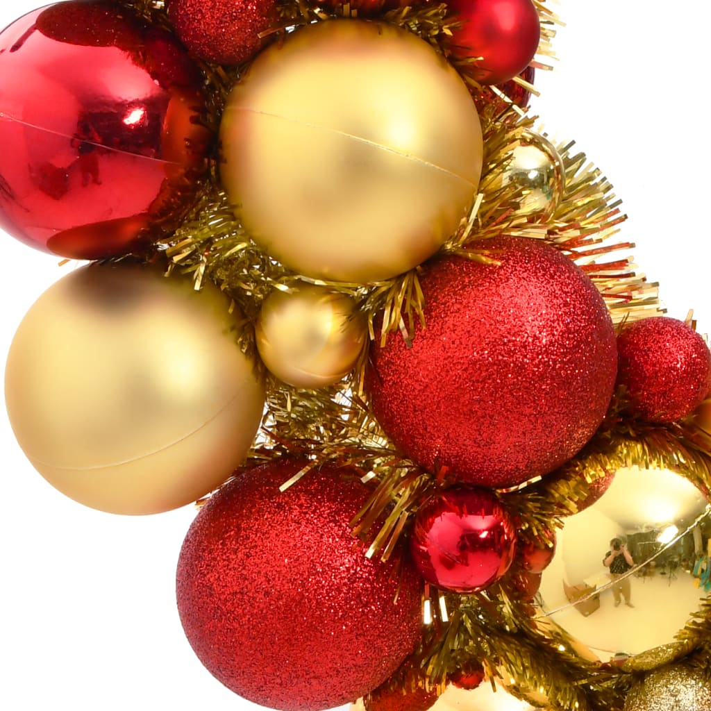 vidaXL Kerstkrans 45 cm polystyreen rood en goudkleurig