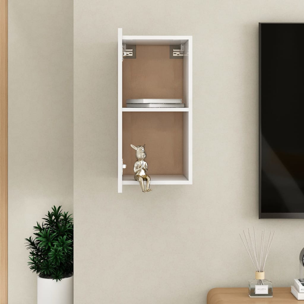 vidaXL Tv-meubel 30,5x30x60 cm spaanplaat hoogglans wit