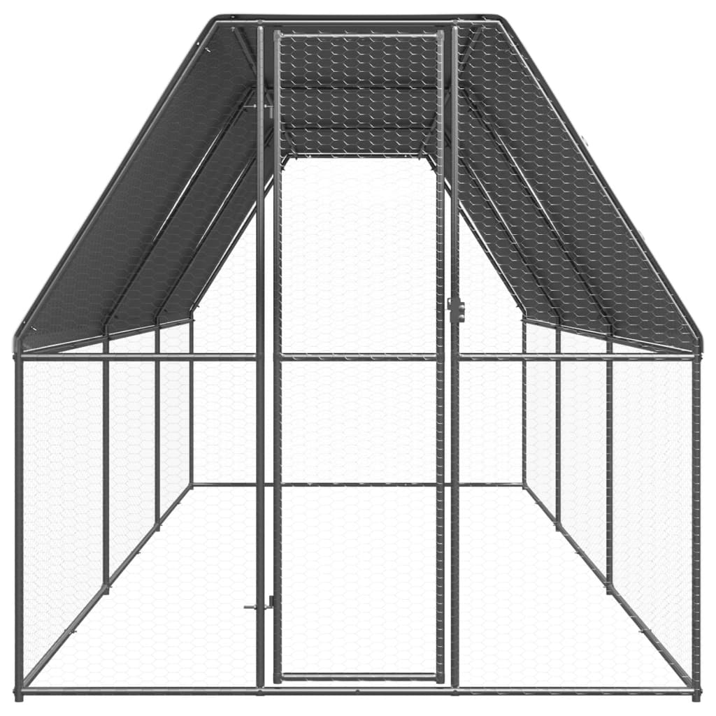 vidaXL Buitenhok voor kippen 2x6x2 m gegalvaniseerd staal