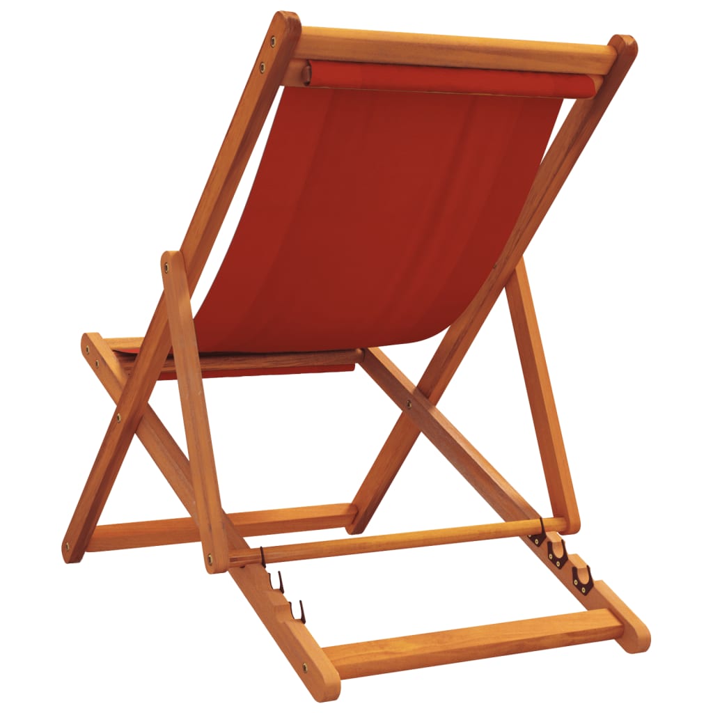 vidaXL Strandstoelen 2 st inklapbaar stof rood