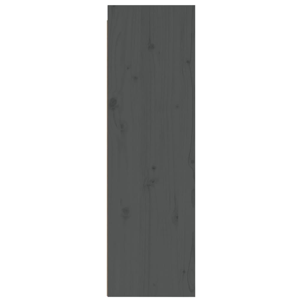 vidaXL Wandkasten 2 st 30x30x100 cm massief grenenhout grijs