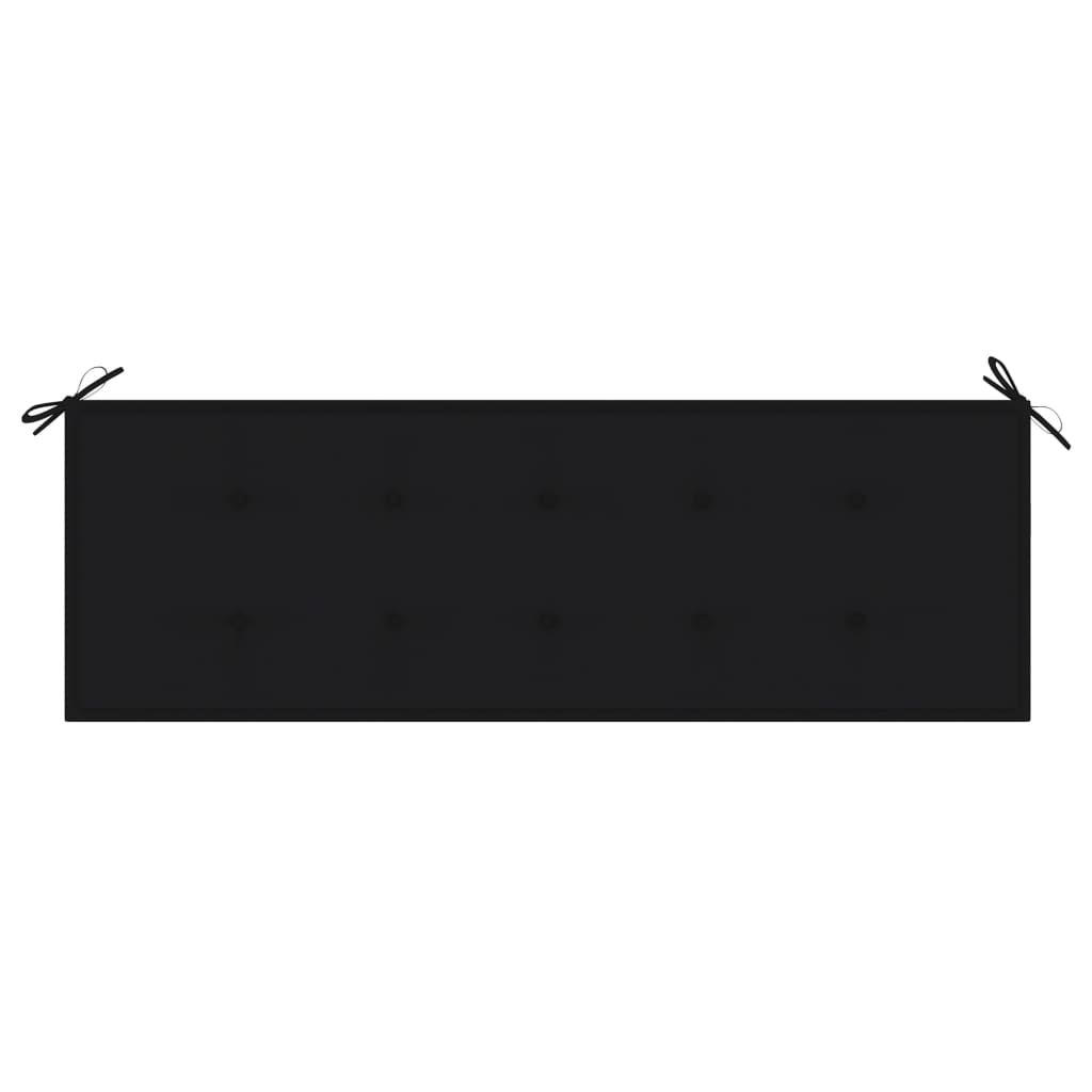 vidaXL Tuinbank met zwart kussen 150 cm massief teakhout
