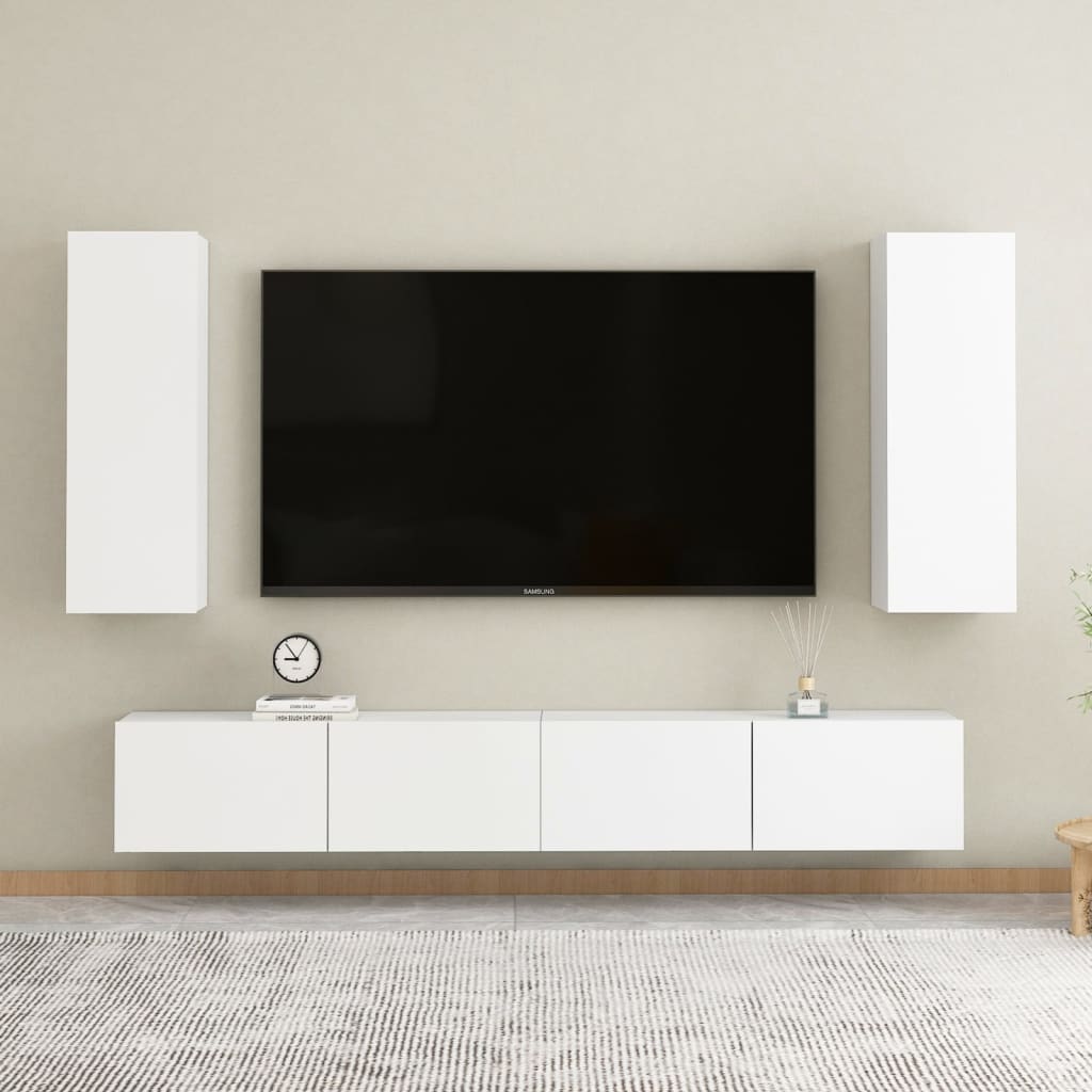 vidaXL Tv-meubel 30,5x30x90 cm spaanplaat wit
