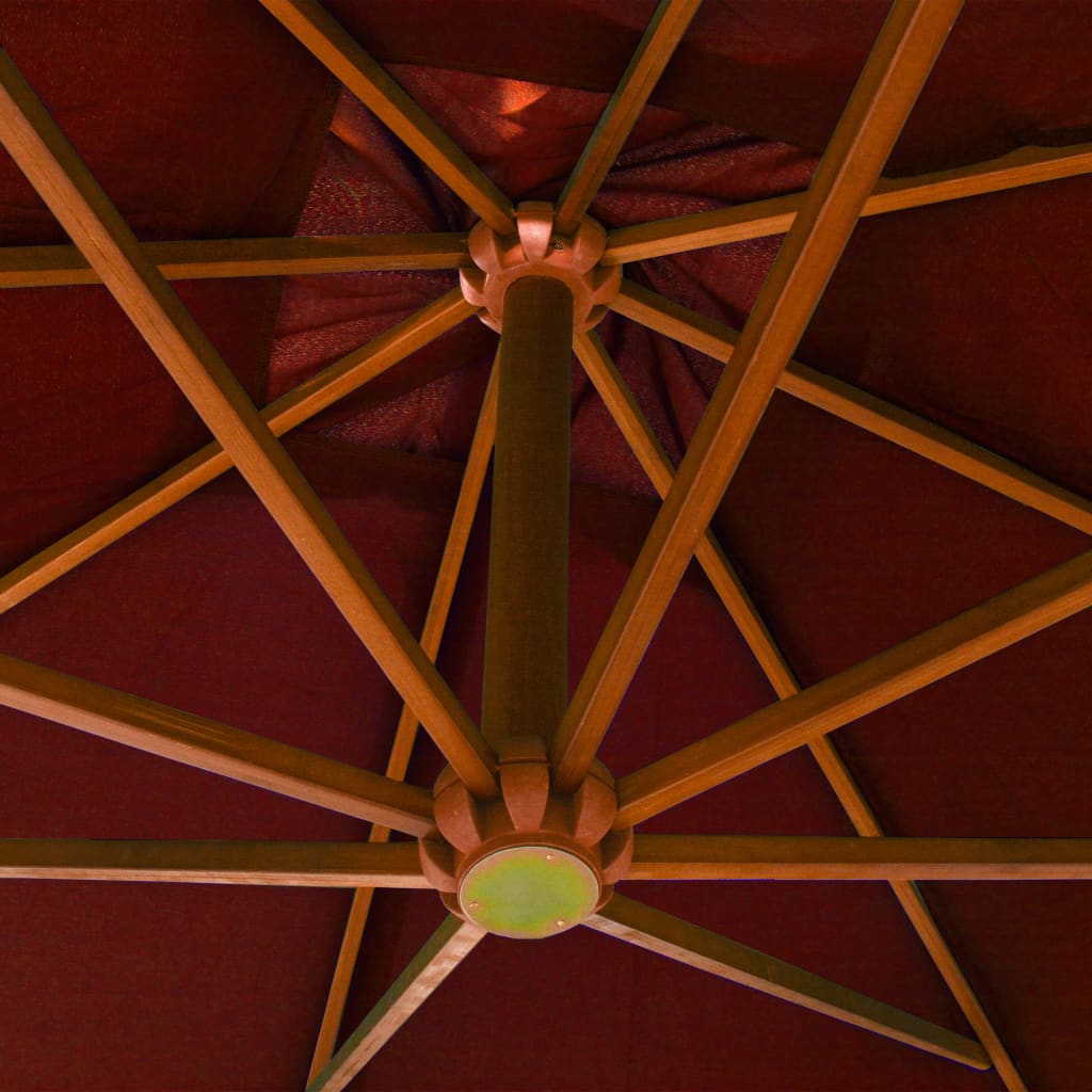 vidaXL Zweefparasol met paal 3x3 m massief vurenhout terracotta