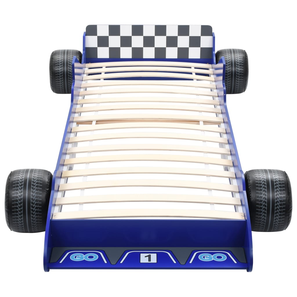 vidaXL Kinderbed raceauto blauw 90x200 cm