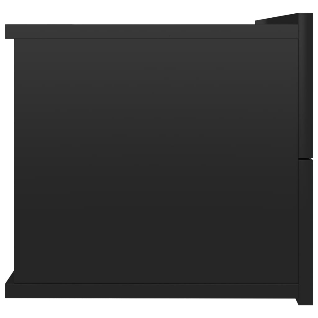vidaXL Nachtkastjes 2 st 40x30x30 cm spaanplaat hoogglans zwart
