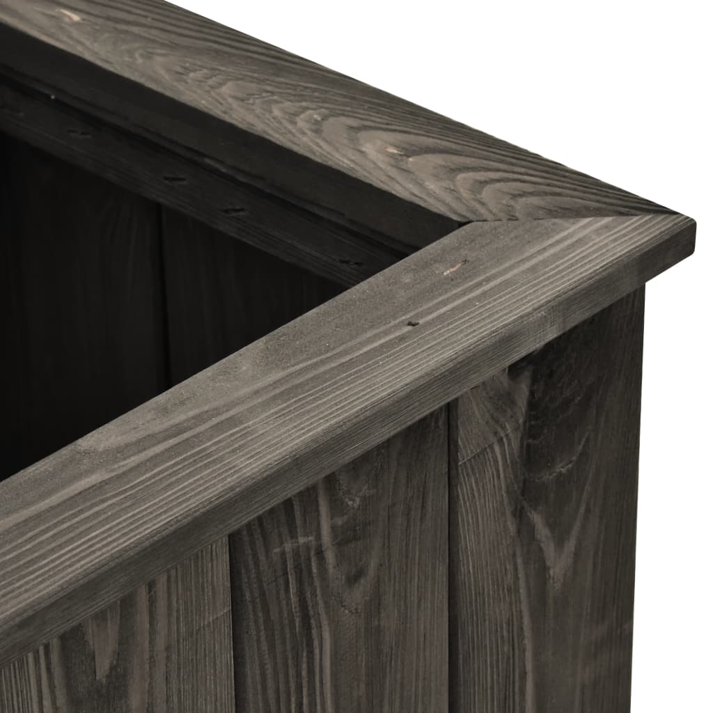 vidaXL Plantenbak verhoogd 74x32x30 cm massief grenenhout grijs