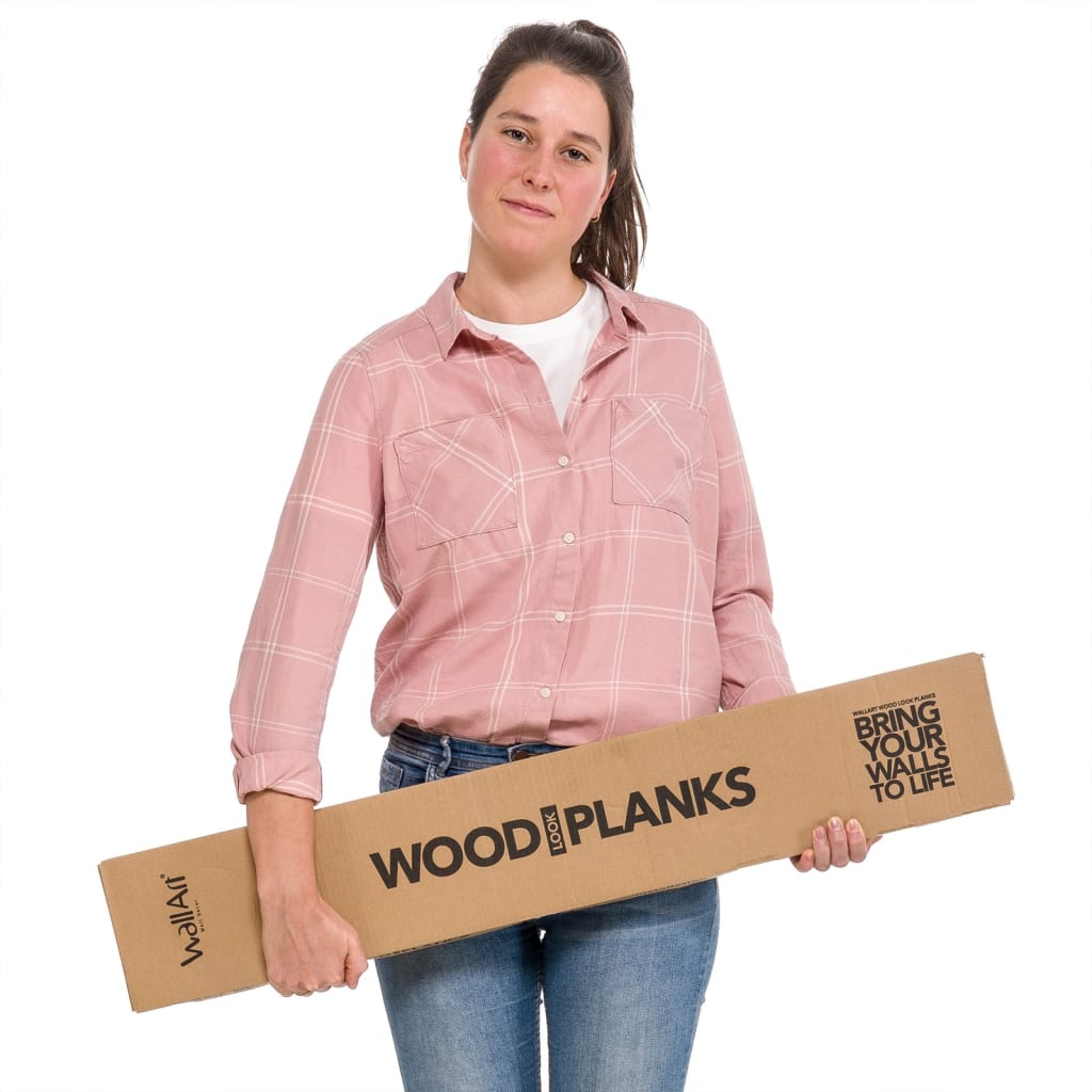 WallArt 30 st Planken GL-WA32 hout-look schuurhout eiken asgrijs
