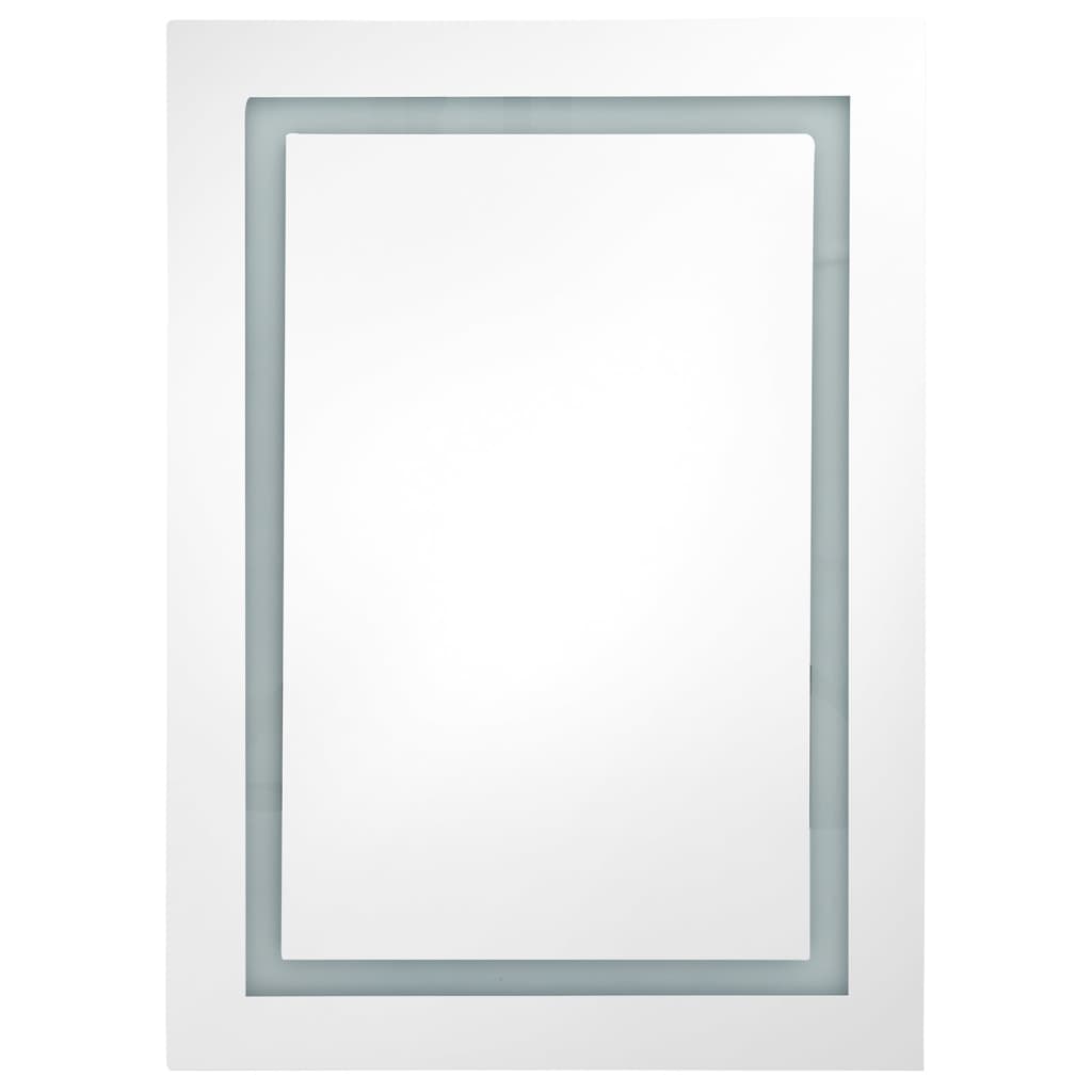 vidaXL Badkamerkast met spiegel en LED 50x13x70 cm glanzend grijs