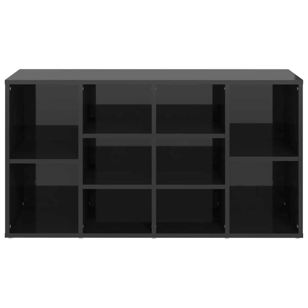 vidaXL Schoenenbank 103x30x54,5 cm spaanplaat hoogglans zwart