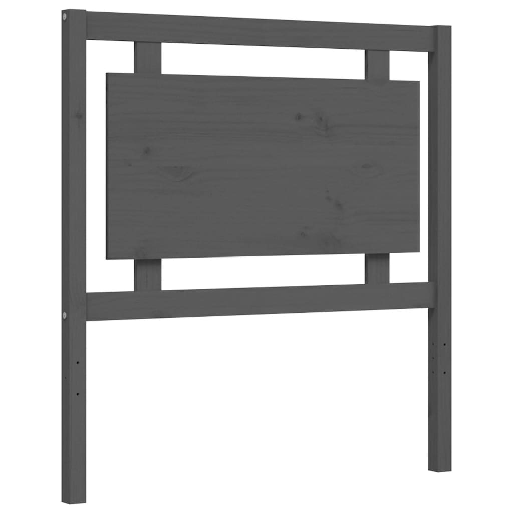 vidaXL Bedframe met hoofdbord massief hout grijs 90x200 cm