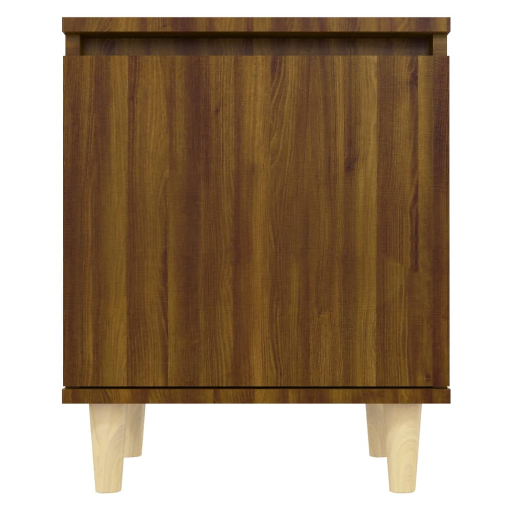 vidaXL Nachtkastje met houten poten 40x30x50 cm bruin eikenkleur