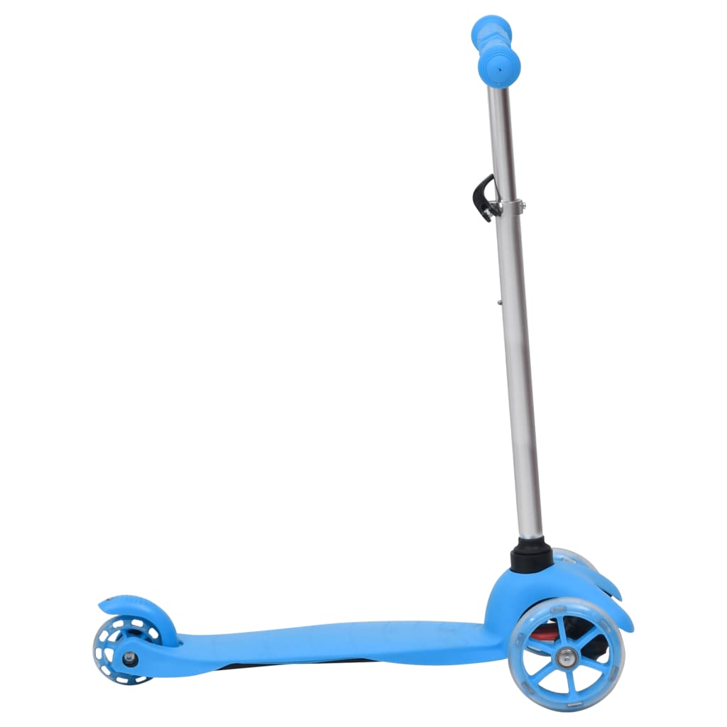 vidaXL Kinderstep met verstelbaar aluminium stuur en 3 wielen blauw
