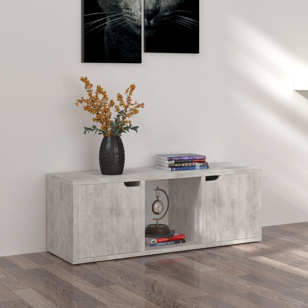 vidaXL Tv-meubel 88,5x27,5x30,5 cm bewerkt hout betongrijs