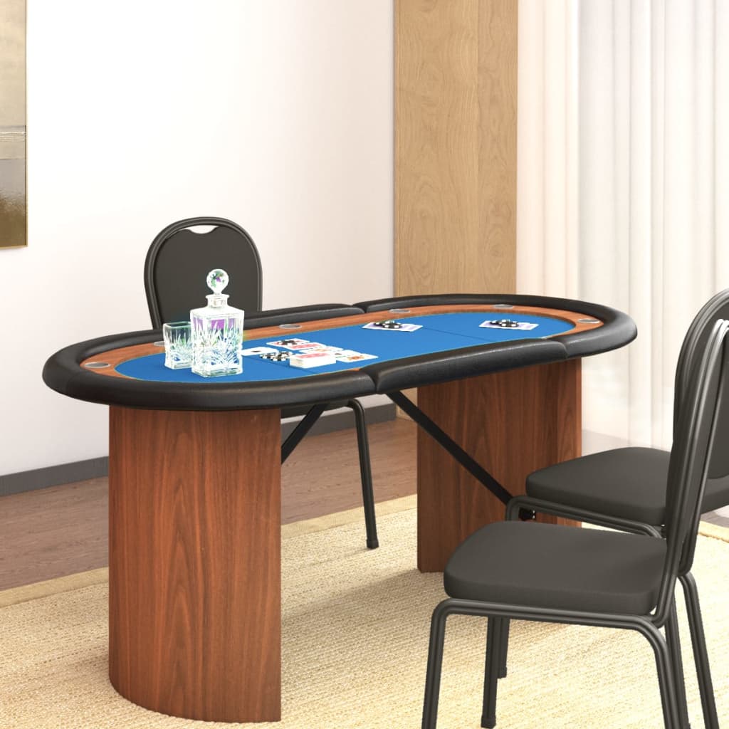 vidaXL Pokertafel voor 10 spelers 160x80x75 cm blauw