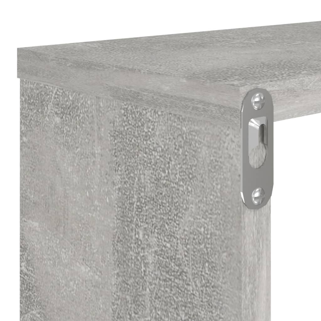 vidaXL Wandschappen kubus 2 st 80x15x26,5 cm spaanplaat betongrijs