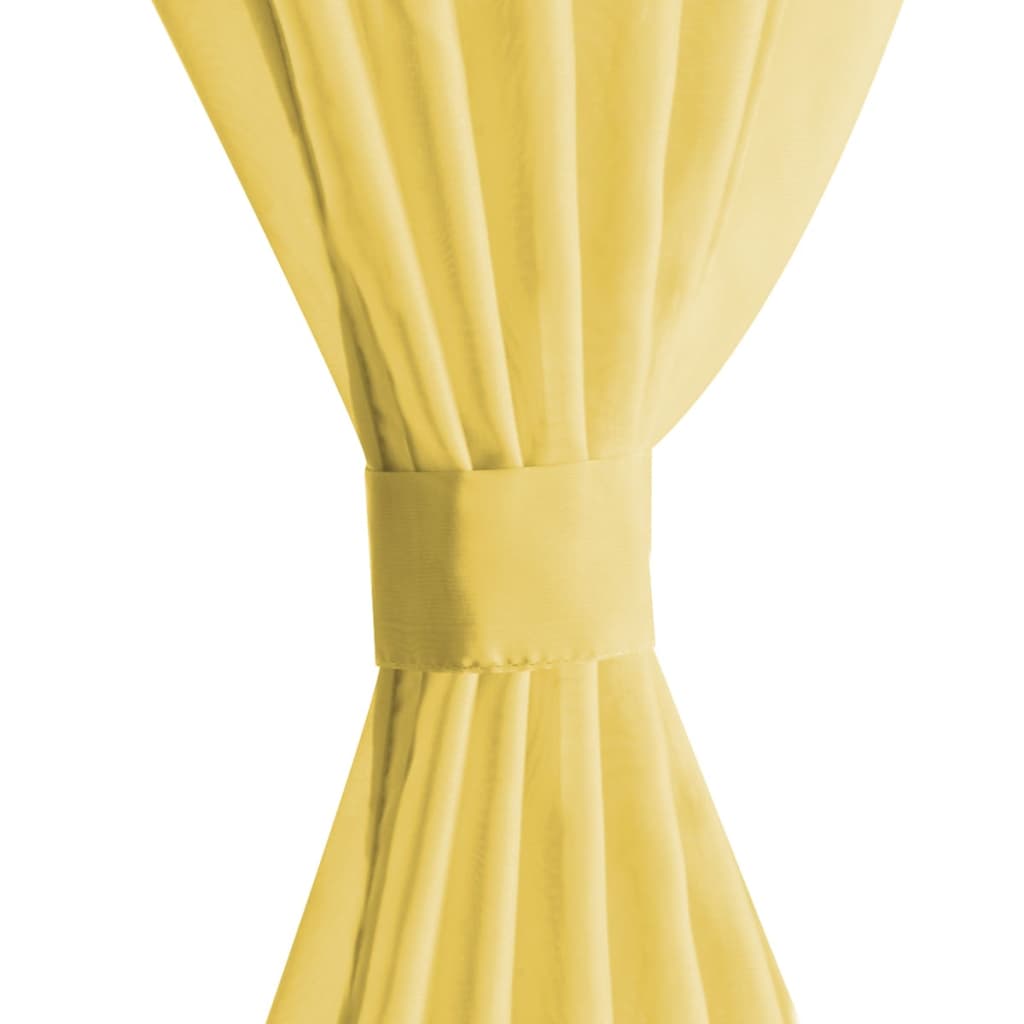 vidaXL Gordijnen voile 140x245 cm geel 2 st