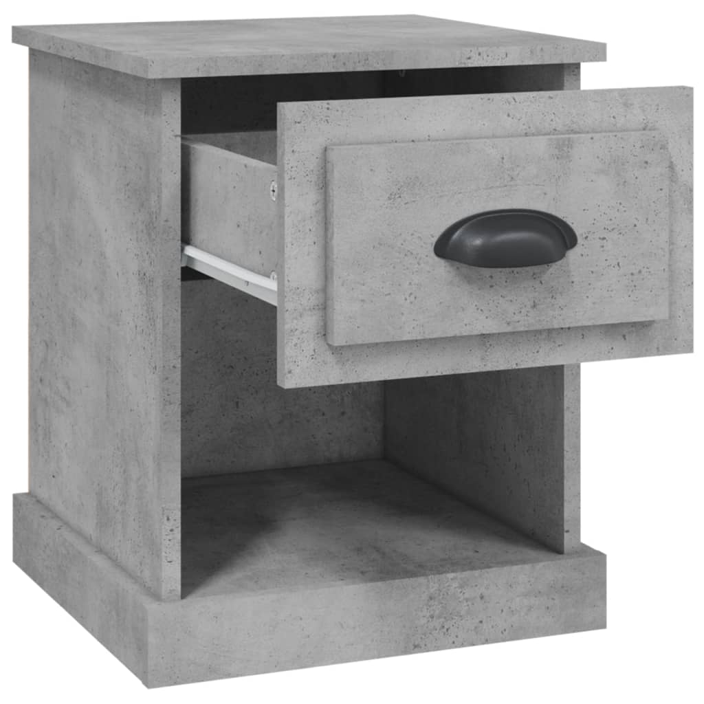 vidaXL Nachtkastje 39x39x47,5 cm bewerkt hout betongrijs