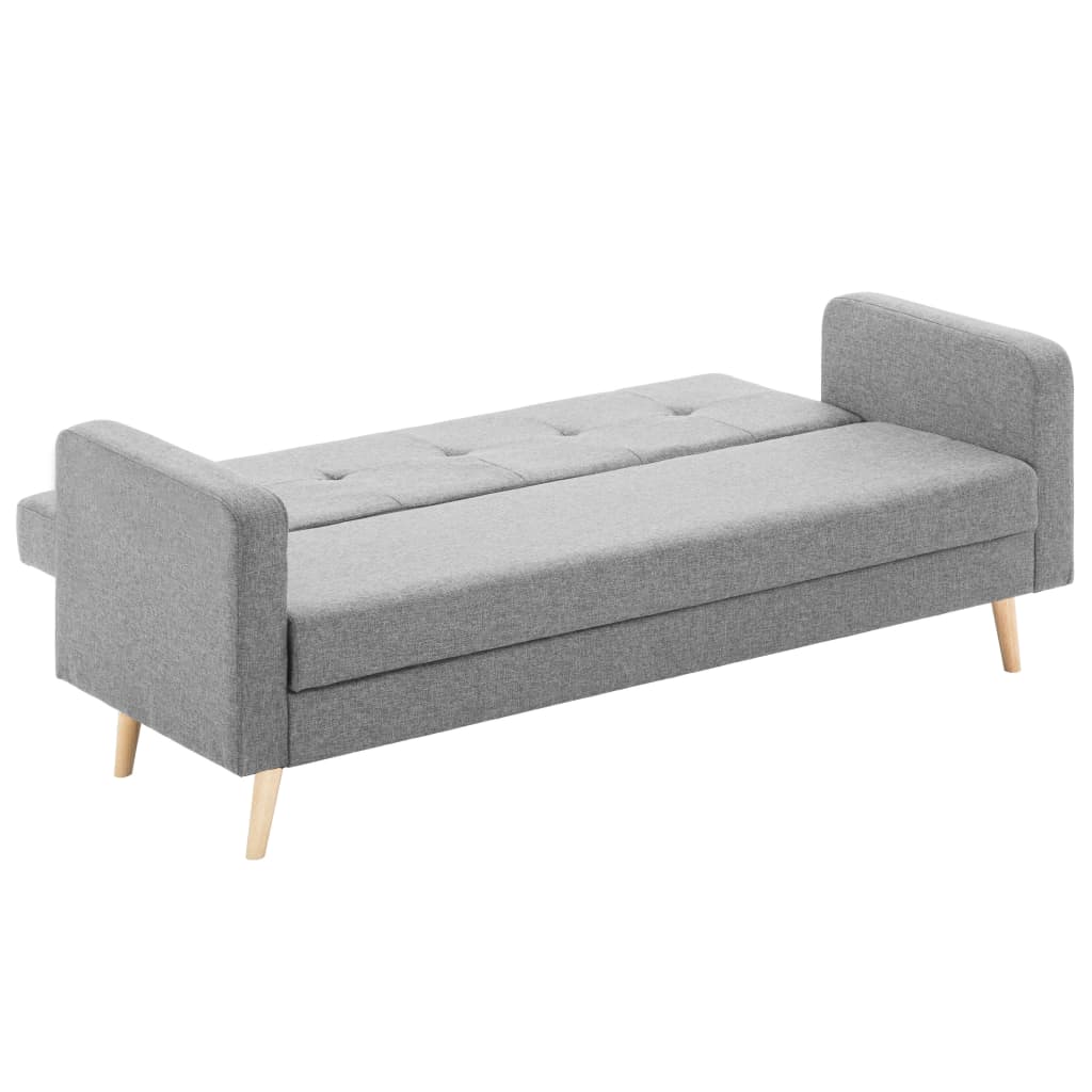 vidaXL Bankje met opbergvak 116 cm polyester lichtgrijs