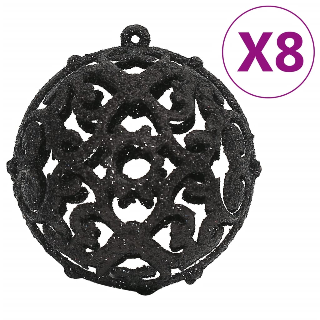 vidaXL 111-delige Kerstballenset polystyreen zwart