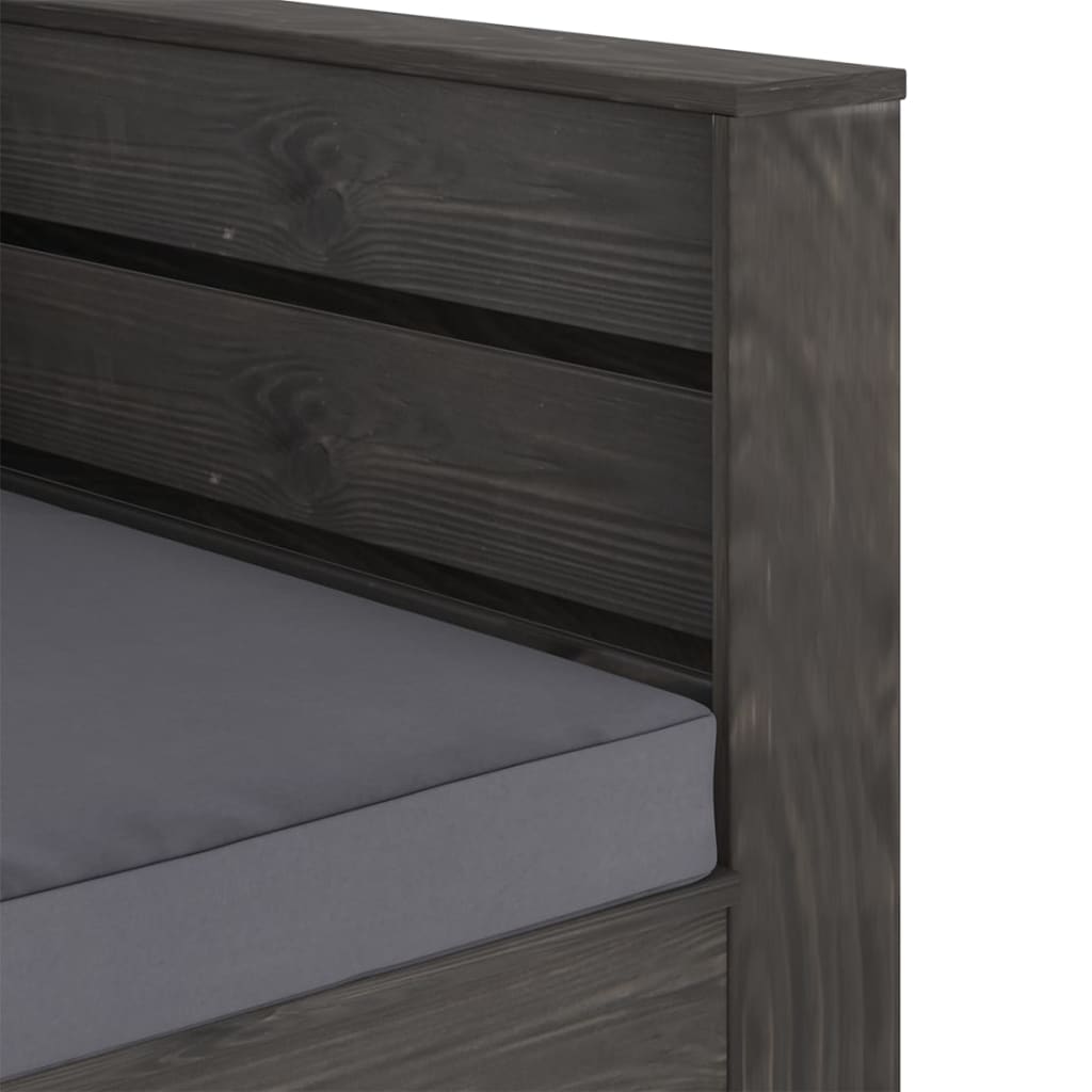 vidaXL 2-delige Loungeset met kussens grijs geïmpregneerd hout