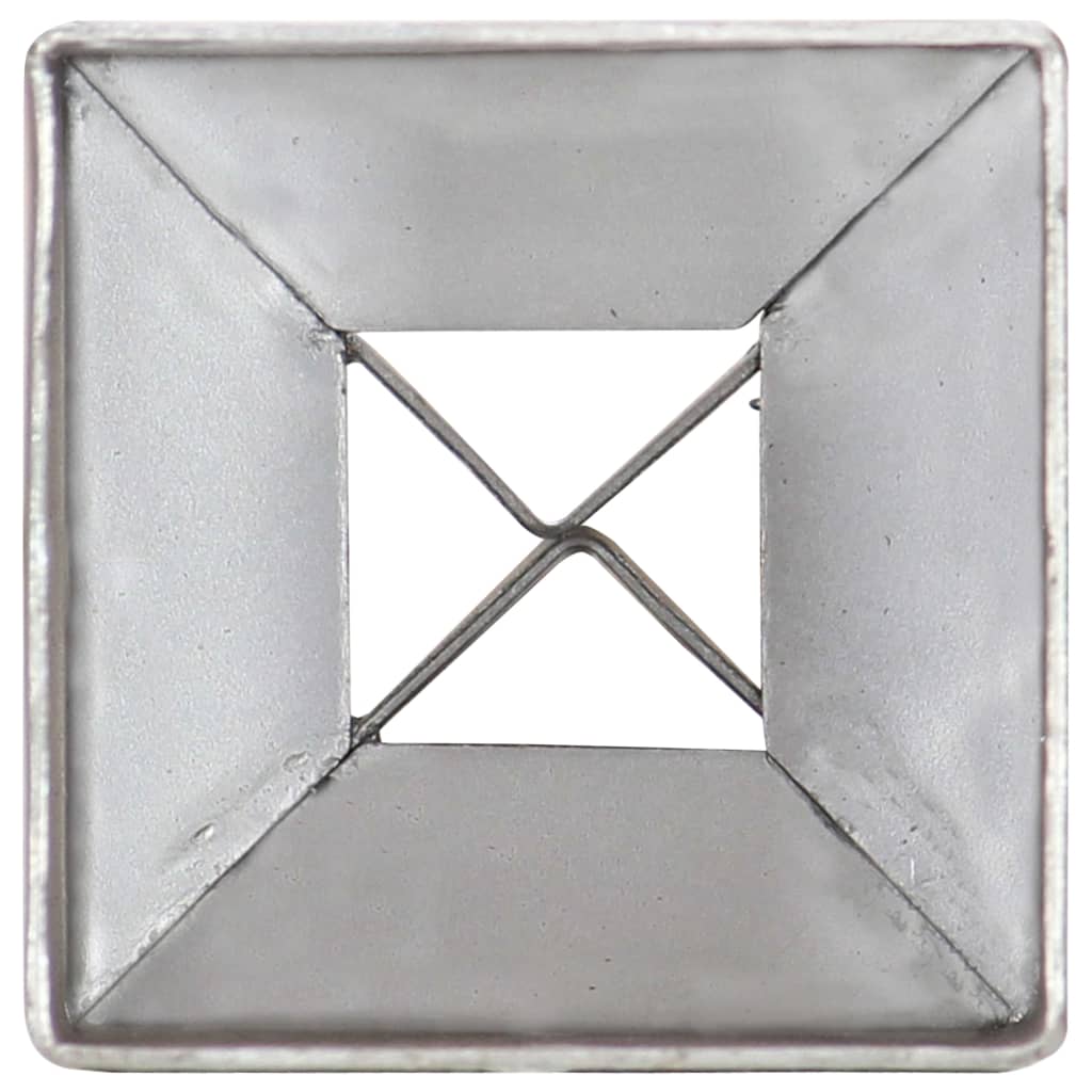vidaXL Grondpinnen 2 st 7x7x75 cm gegalvaniseerd staal zilverkleurig