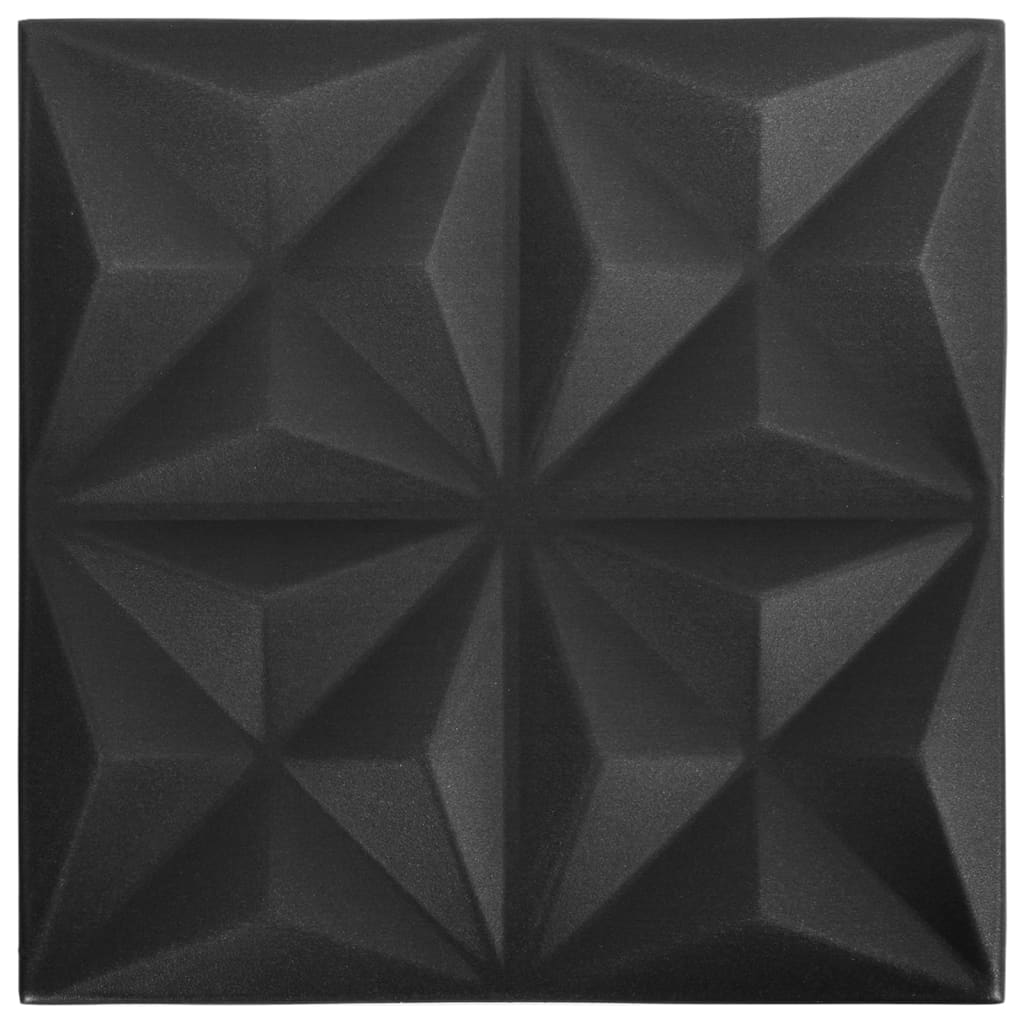 vidaXL 24 st Wandpanelen 3D 6 50x50 cm origamizwart kopen? | vidaXL.nl