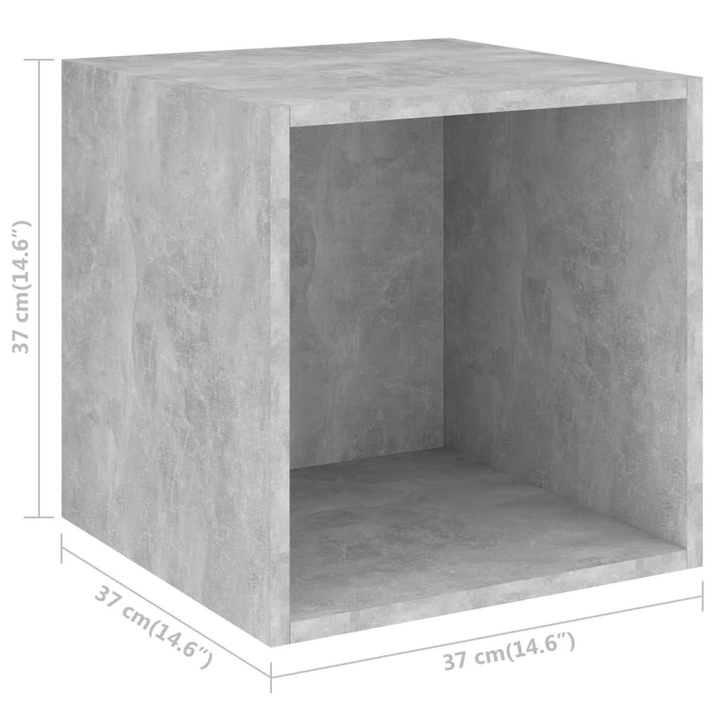 vidaXL Wandkasten 4 st 37x37x37 cm spaanplaat betongrijs