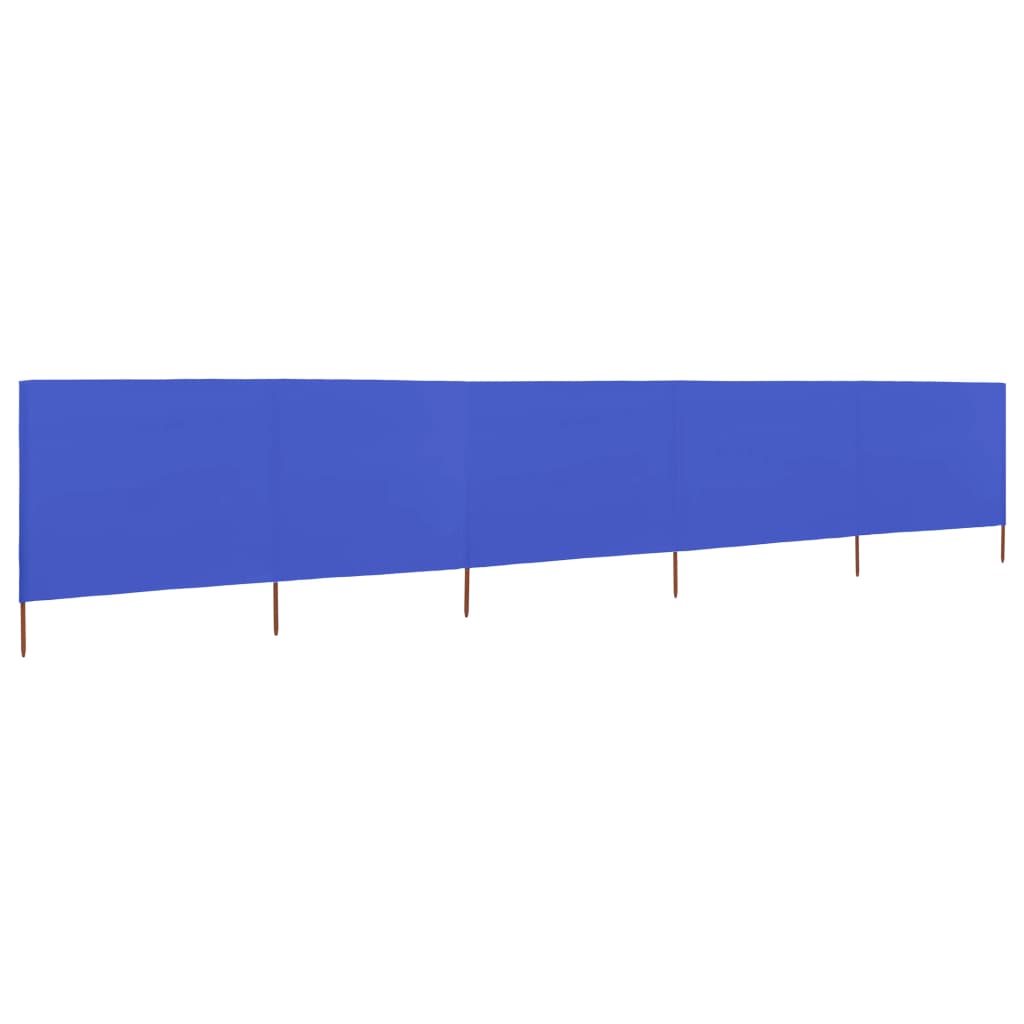 vidaXL Windscherm 5-panelen 600x80 cm stof azuurblauw