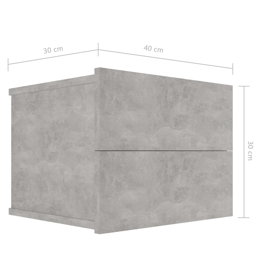 vidaXL Nachtkastje 40x30x30 cm spaanplaat betongrijs